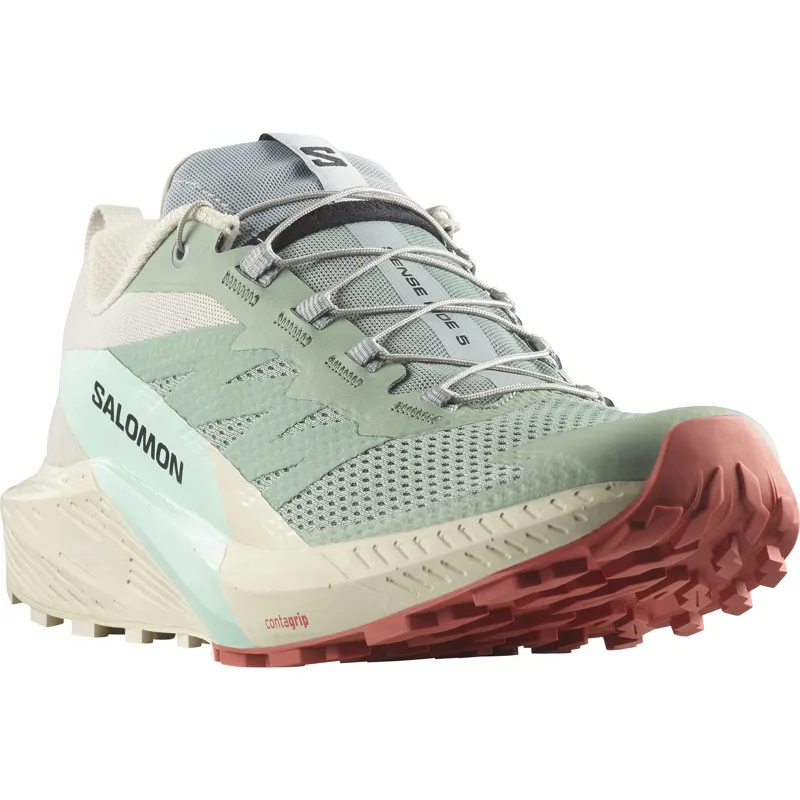 Salomon Mens Sense Ride 5 Lily Pad/Rainy Day/Bleached Aqua-1